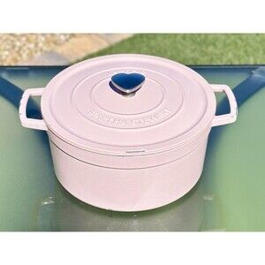 Martha Stewart Collectors 6 Quart Pink Enameled Cast Iron Round Dutch Oven Heart